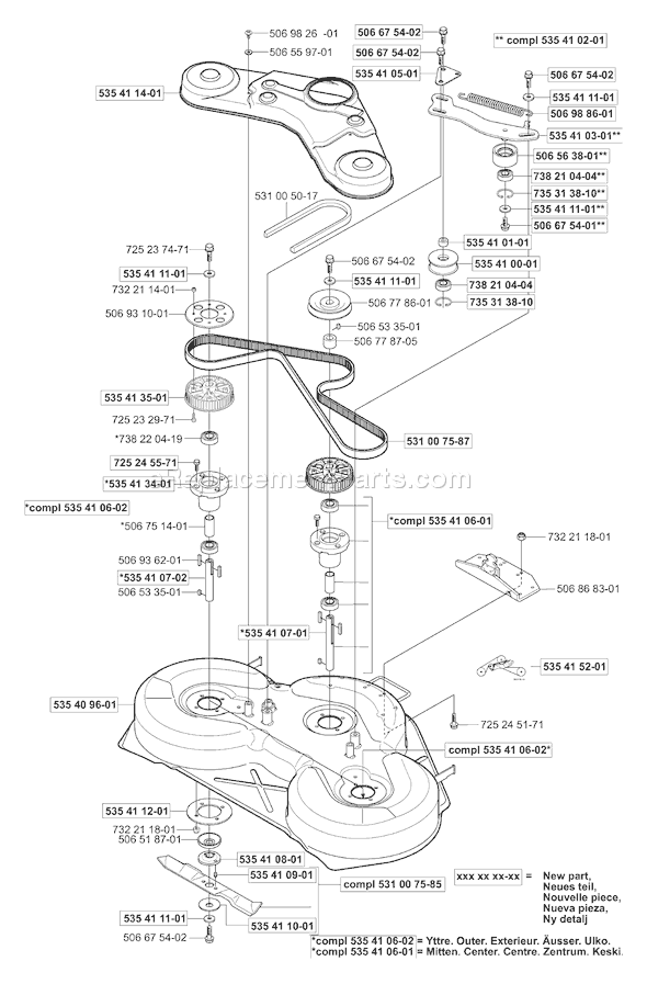 Husqvarna Rider Proflex 21 (2001-01) Ride Mower Page E Diagram