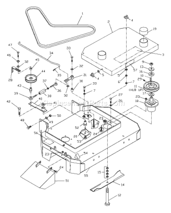 Husqvarna W 3613 (2001-02) Lawn Mower Page C Diagram