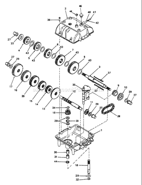 Husqvarna W 3613 (2001-02) Lawn Mower Page E Diagram