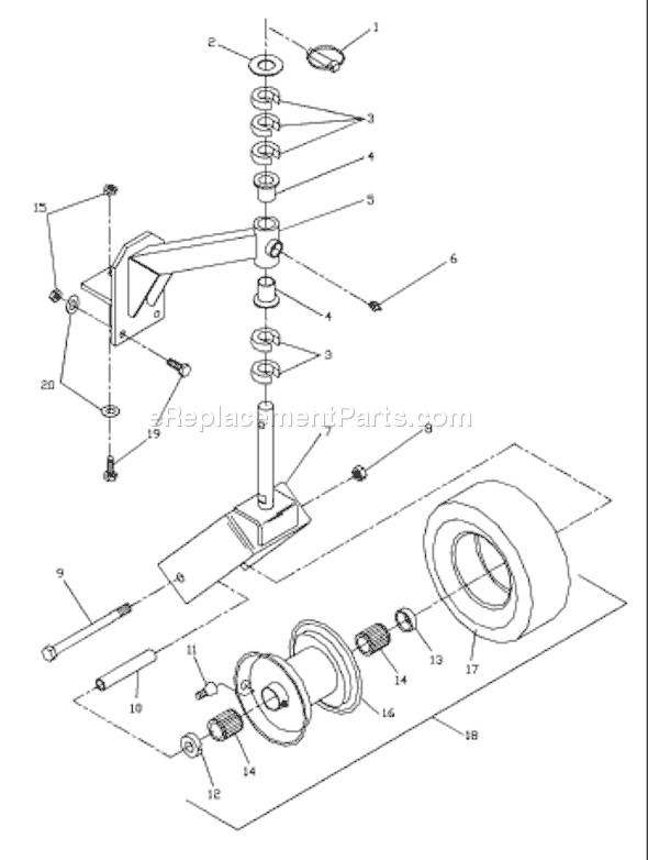 Husqvarna W 3613 A (539104773-01) (2000-02) Lawn Mower Page B Diagram