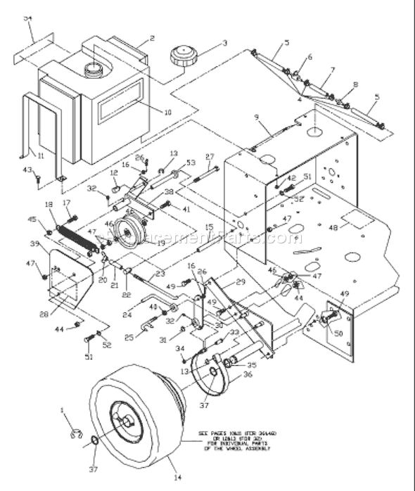 Husqvarna W 3614 A (539104773-01) (2000-02) Lawn Mower Page K Diagram