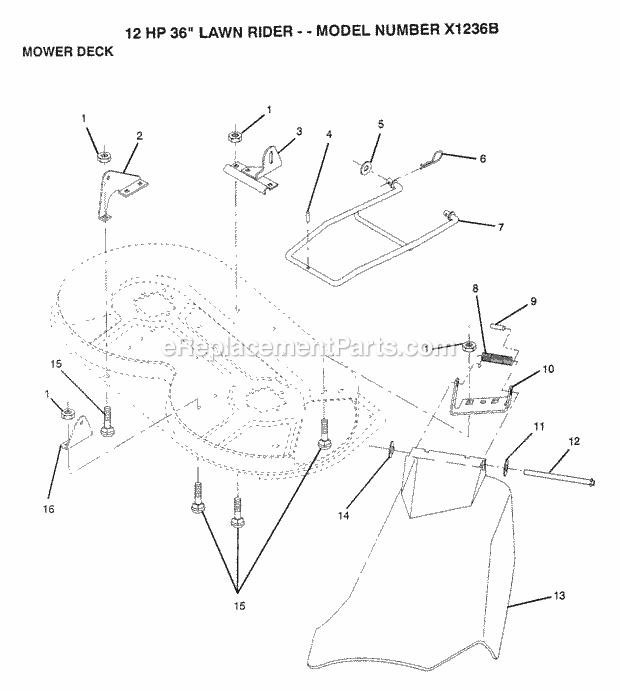 Husqvarna X1236B (1991) X1236B (1991) Page J Diagram