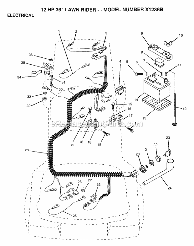 Husqvarna X1236B (1991) X1236B (1991) Page C Diagram