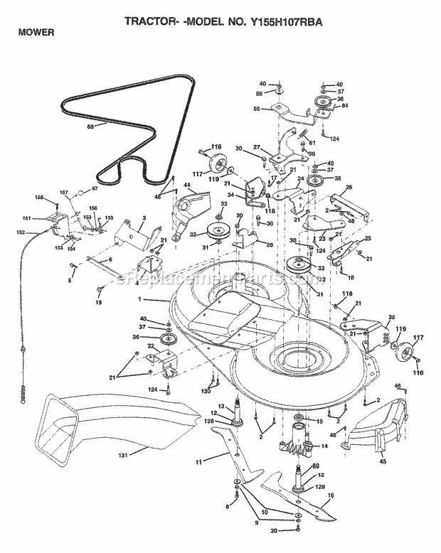 Husqvarna Y155H107RBA (1999 And Before) Y155H107RBA (1999 And Before) Page G Diagram