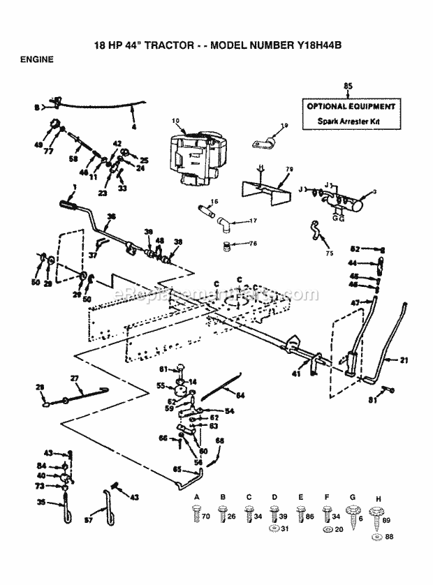 Husqvarna Y18H44B (1992) Y18H44B (1992) Page F Diagram