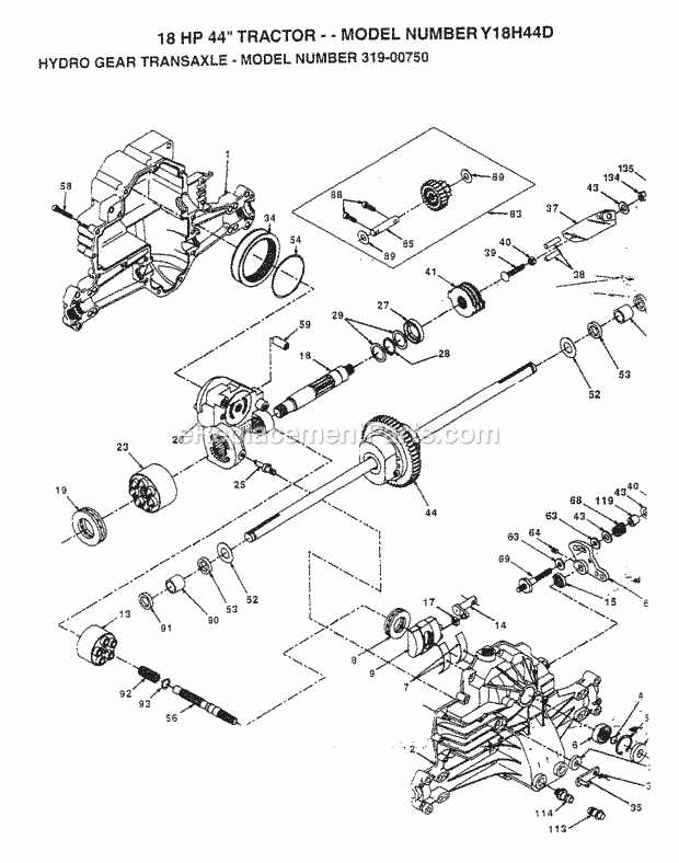 Husqvarna Y18H44D (1994) Y18H44D (1994) Page K Diagram