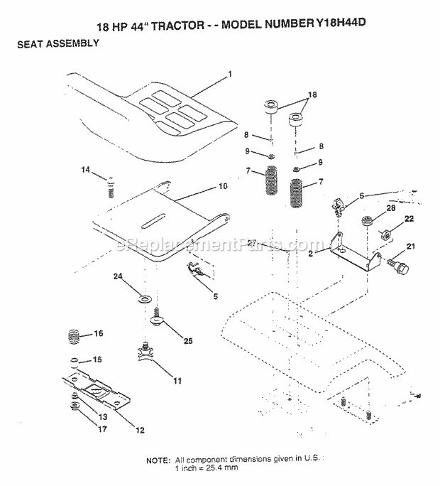 Husqvarna Y18H44D (1994) Y18H44D (1994) Page F Diagram