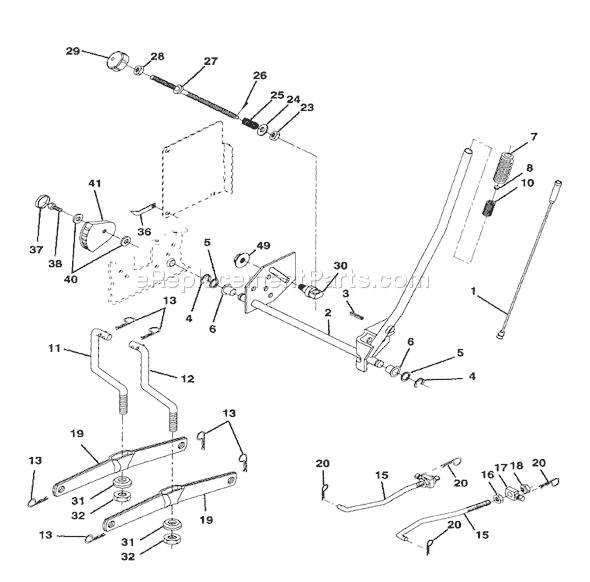 Husqvarna YTH 160 (1997-11) Ride Mower Page H Diagram