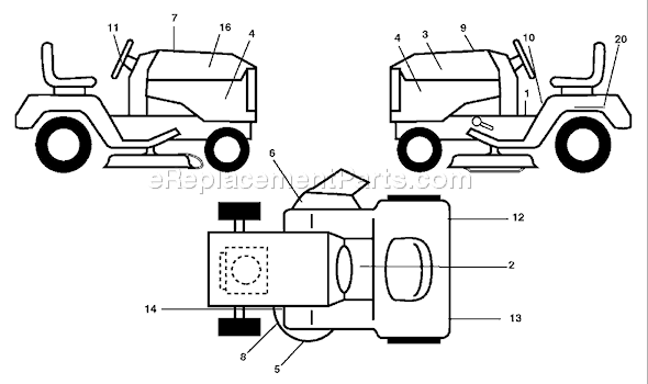 Husqvarna YTH 2748 (96013001000) (2004-12) Ride Mower Page B Diagram