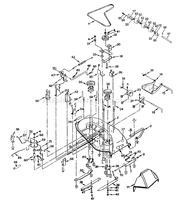 Husqvarna YT 120 (HVYT120AR) (1990-03) Ride Mower Page J Diagram