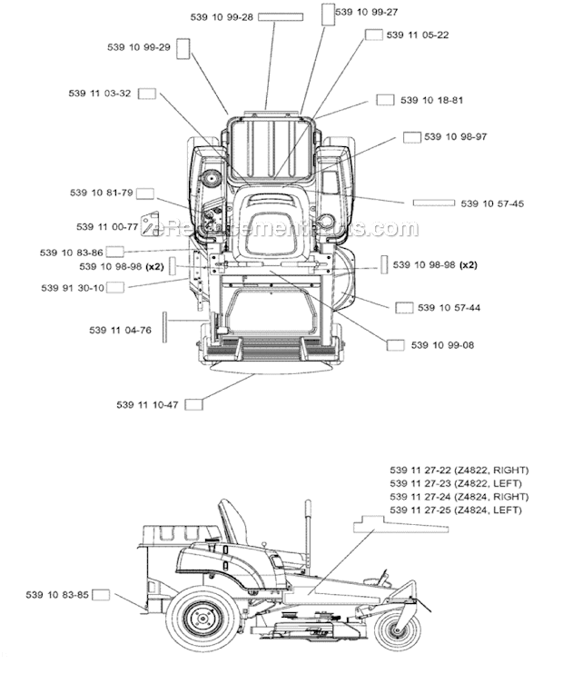Husqvarna Z4824 (2006-03)(968999303) Lawn Tractor Decals Diagram
