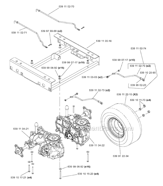 Husqvarna Z4824 (2006-03)(968999303) Lawn Tractor Transmission Diagram