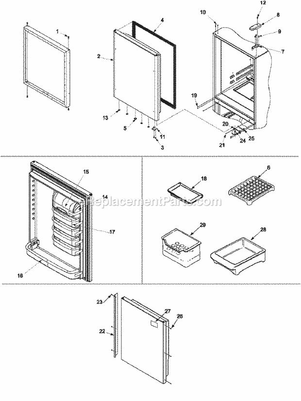 International MB1927PEHB (PMB1927PHB0) Mfg Number Pmb1927phb0, Ref - Maytag Intl Bot Mount Refrigerator Door Diagram