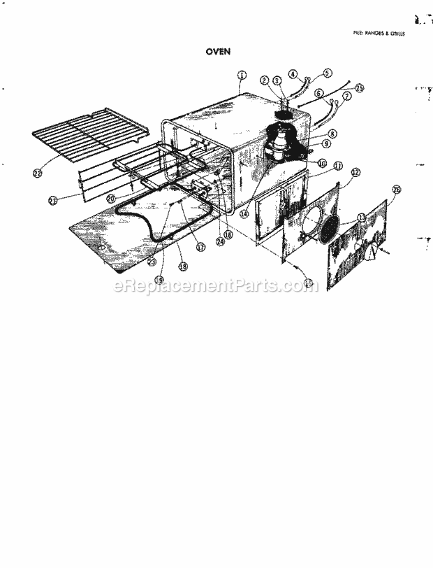 Jenn-Air 4760 Freestanding, Electric Jenn-Air Cooking Oven Diagram