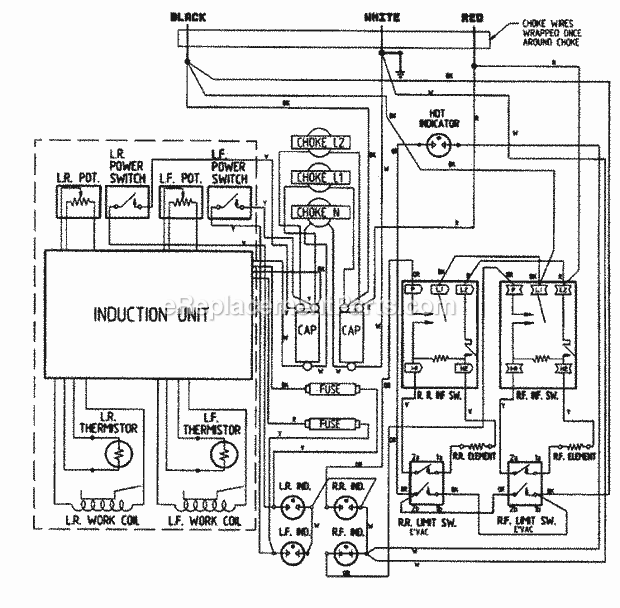 Jenn-Air CCE3451B Electric Electric Cooktop Wiring Information Diagram