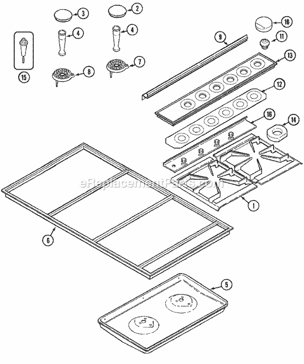 Jenn-Air CCGX2620W Gas Gas Cooktop OEM Replacement Parts From ...