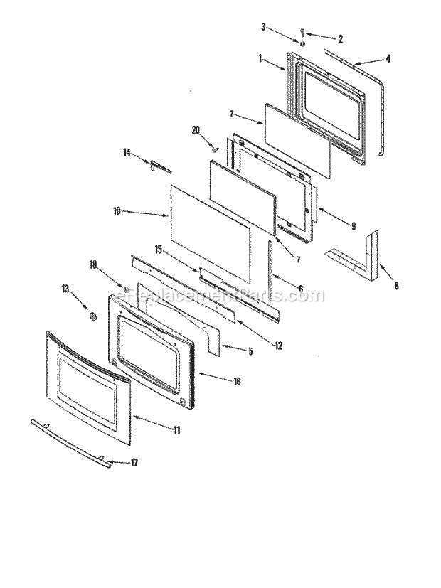 Jenn-Air JDS8850BDS Slide-In, Electric Gas Combo Jennair Cooking Door (Ser Pre 11) Diagram