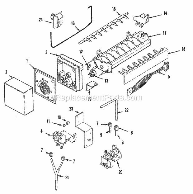 Jenn-Air JSD2388AEA Side-By-Side Side by Side Refrigerator Ice Maker Diagram