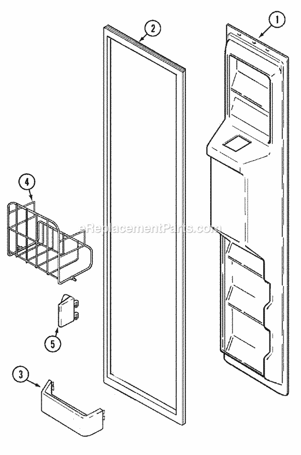 Jenn-Air JSD2388AEA Side-By-Side Side by Side Refrigerator Freezer Inner Door Diagram