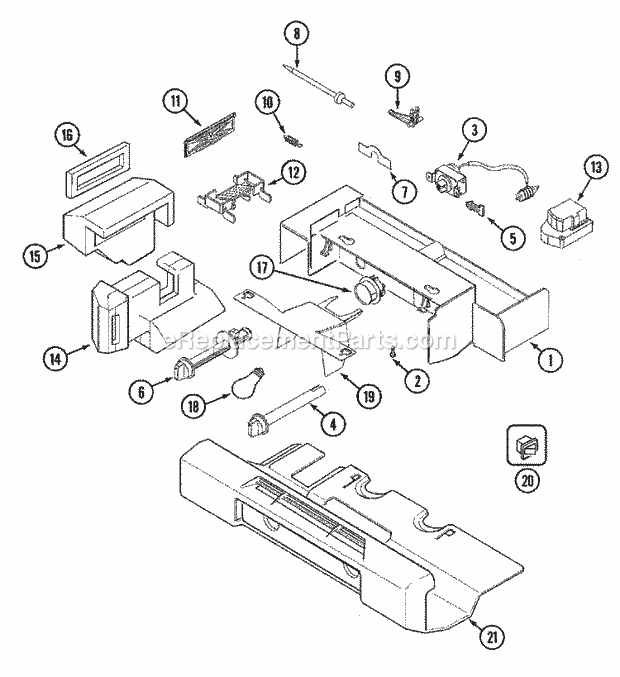 Jenn-Air JSD2574ARB Side-By-Side Side by Side Refrigerator Controls Diagram