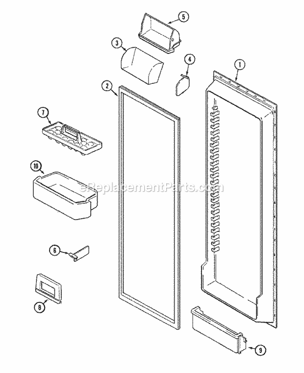 Jenn-Air JSD2588AEA Side-By-Side Side by Side Refrigerator Fresh Food Inner Door Diagram