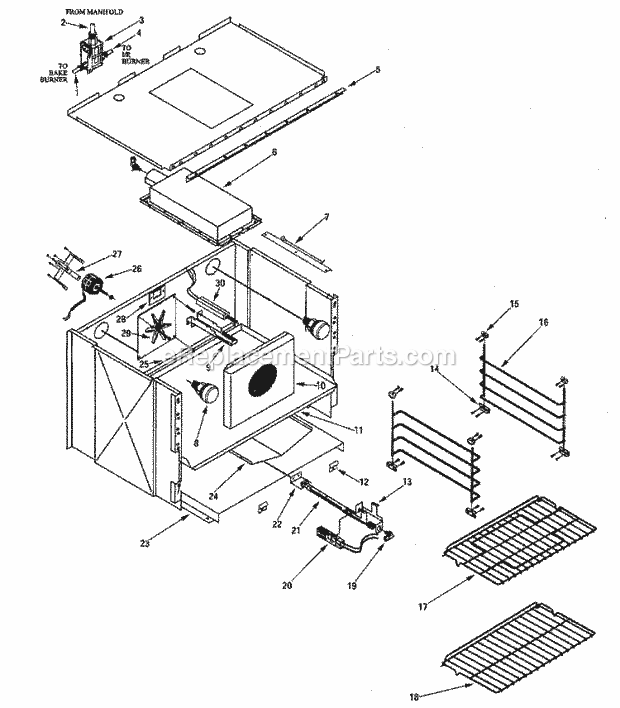 Jenn-Air PRG3010LP Freestanding, Gas Jenn Air Cooking Oven Diagram