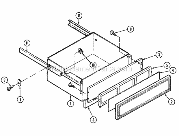 Jenn-Air SCE4320W Slide-In, Electric Jenn-Air Cooking Drawer Assembly Diagram