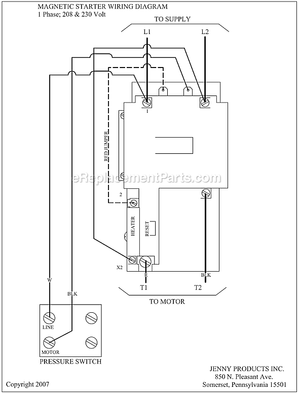 Jenny GC5A-80V Electric Vertical Single Stage Compressor Page B Diagram