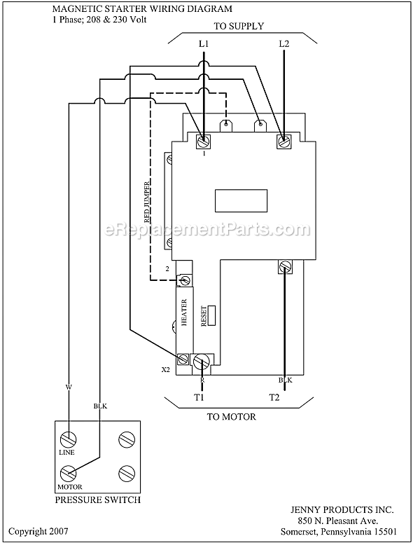 Jenny GC5S-30S Single Stage Single Phase Compressor Page B Diagram
