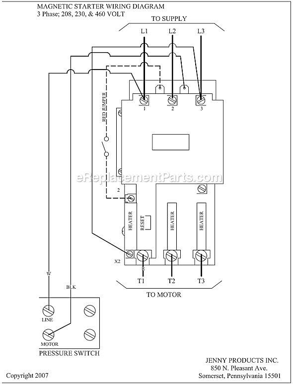 Jenny K2A-17 Electric Single Stage Compressor Page C Diagram