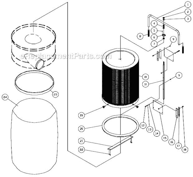 Jet DC-100VX-BK (708657K) Dust Collector Page B Diagram