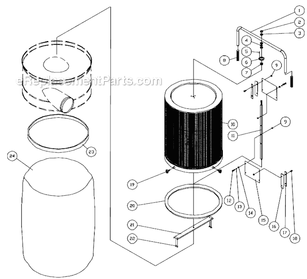 Jet DC-1200VX Series Dust Collector Page B Diagram