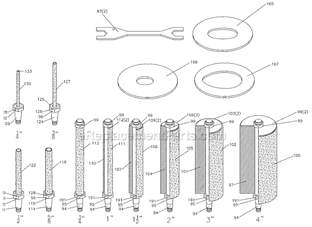 Jet JOVS-10 (708411) Oscillating Spindle Sander Page B Diagram