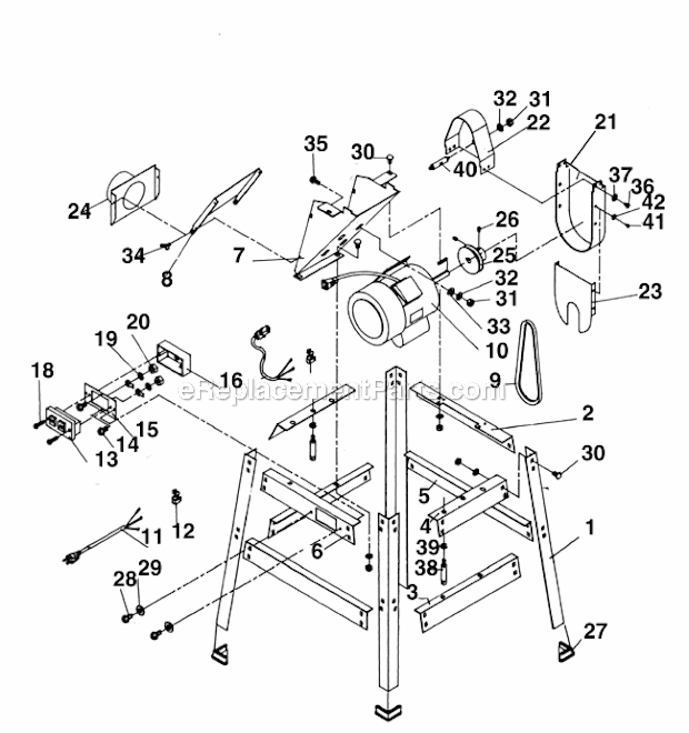 Jet JSL-6J Open Stand Jointer Page D Diagram