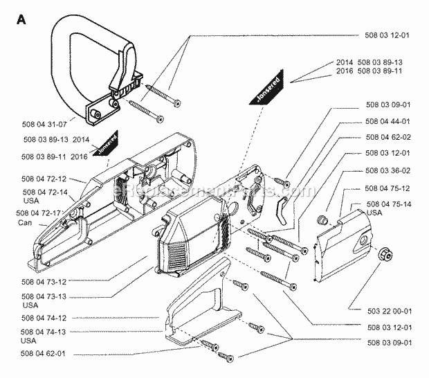 Jonsered 2014EL (1994-02) Chain Saw: Electric Housing Diagram