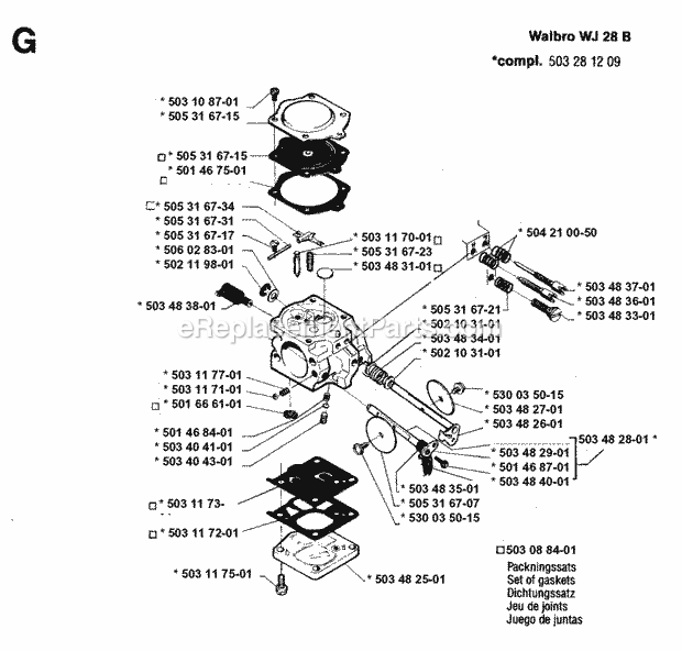 Jonsered 2083 (1996-08) Chain Saw Carburetor Details Diagram