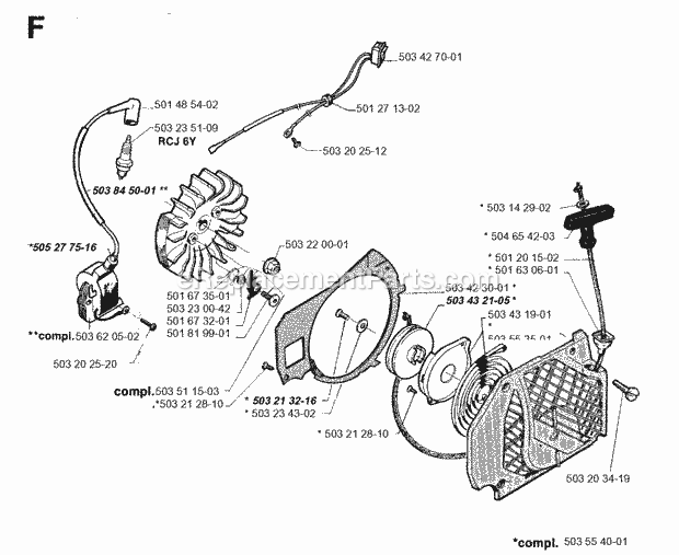 Jonsered 2083 (1996-08) Chain Saw Starter Diagram