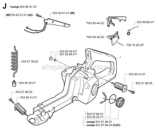 Jonsered 2149 (2001-09) Chain Saw Fuel Tank Diagram