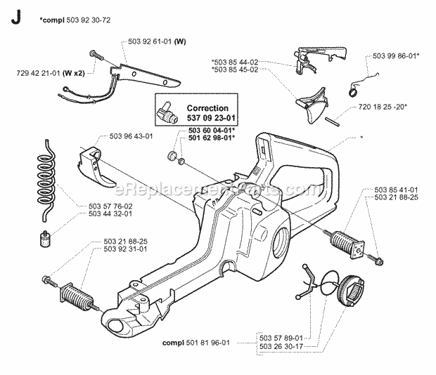 Jonsered 2159 EPA (2001-07) Chain Saw Fuel Tank Diagram