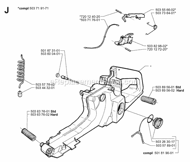 Jonsered 2165 EPA (2000-04) Chain Saw Fuel Tank Diagram