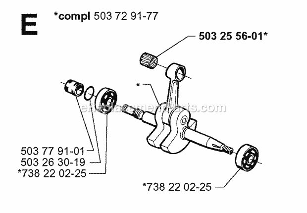 Jonsered 2165 EPA (2000-04) Chain Saw Crankshaft Diagram