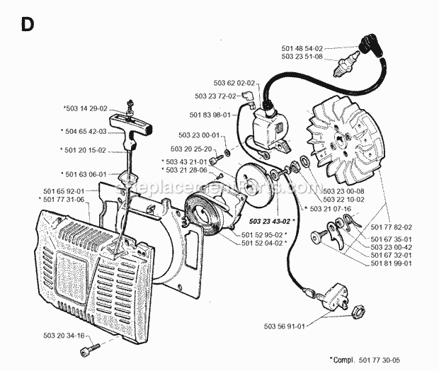 Jonsered 670 SUPER II (1993-06) Chain Saw Starter Diagram