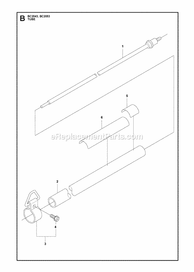 Jonsered BC2043 (2010-01) Brushcutter Tube Diagram