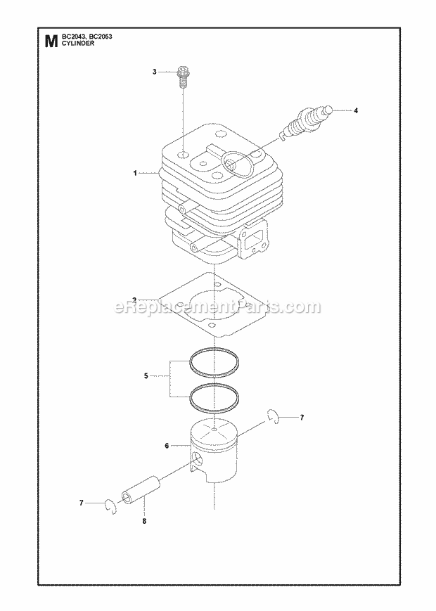 Jonsered BC2043 (2010-01) Brushcutter Cylinder Diagram