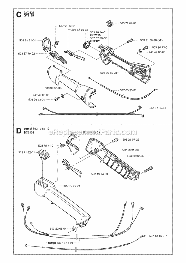 Jonsered BC2125 (2003-03) Brushcutter Page Q Diagram