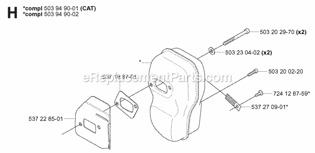 Jonsered BC2145 (2004-08) Brushcutter Muffler Diagram