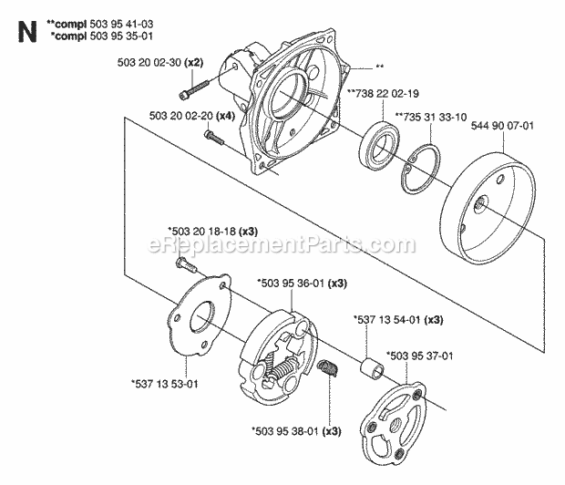 Jonsered BC2145 (2006-01) Brushcutter Clutch Diagram