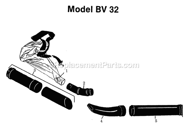 Jonsered BV32 (1992-11) Blower Tube Diagram