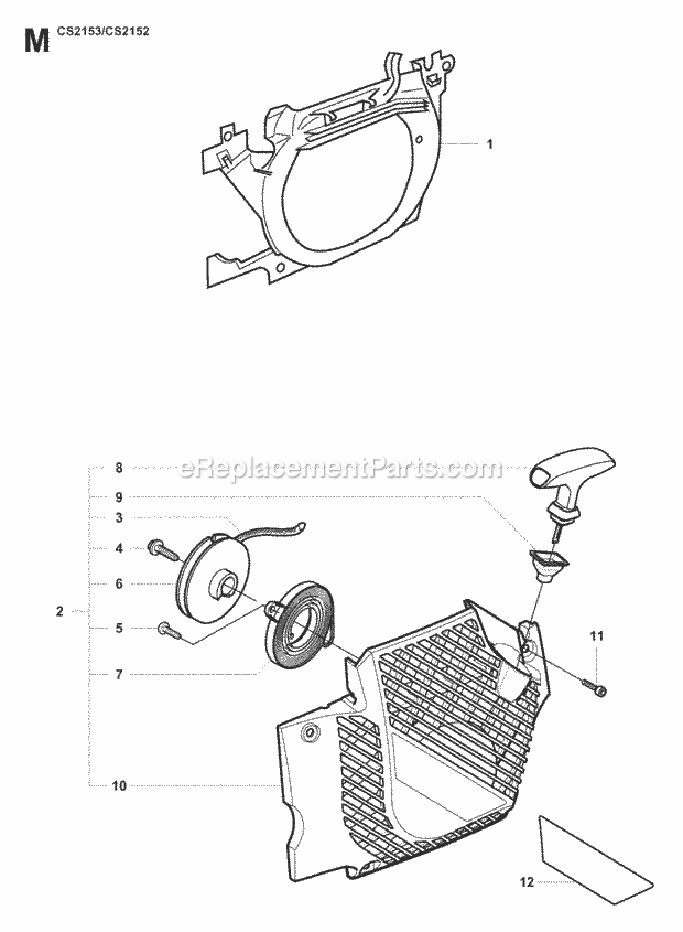 Jonsered CS2153 (2007-08) Chain Saw Starter Diagram