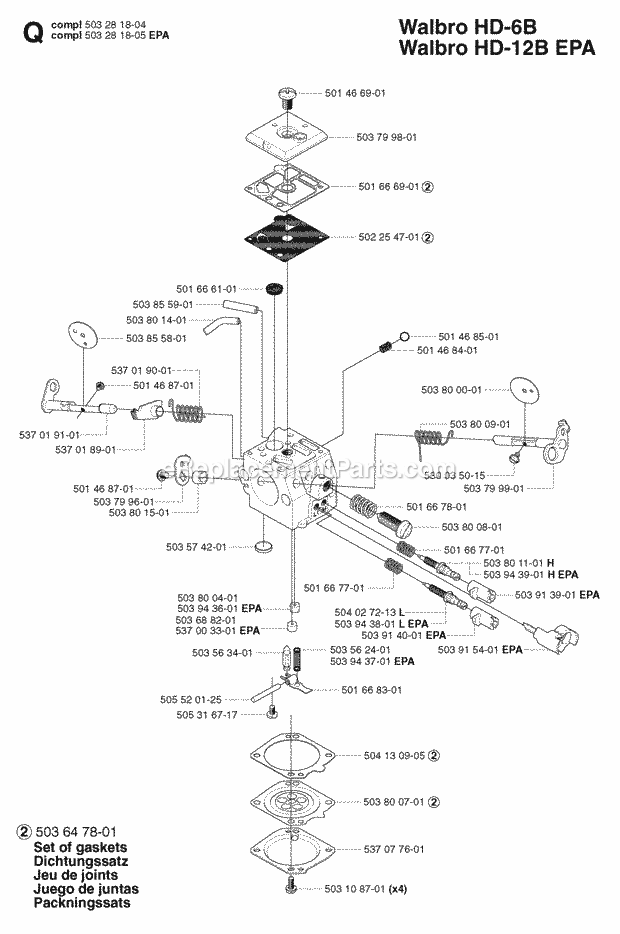 Jonsered CS2171 (2003-05) Chain Saw Carburetor Details Diagram